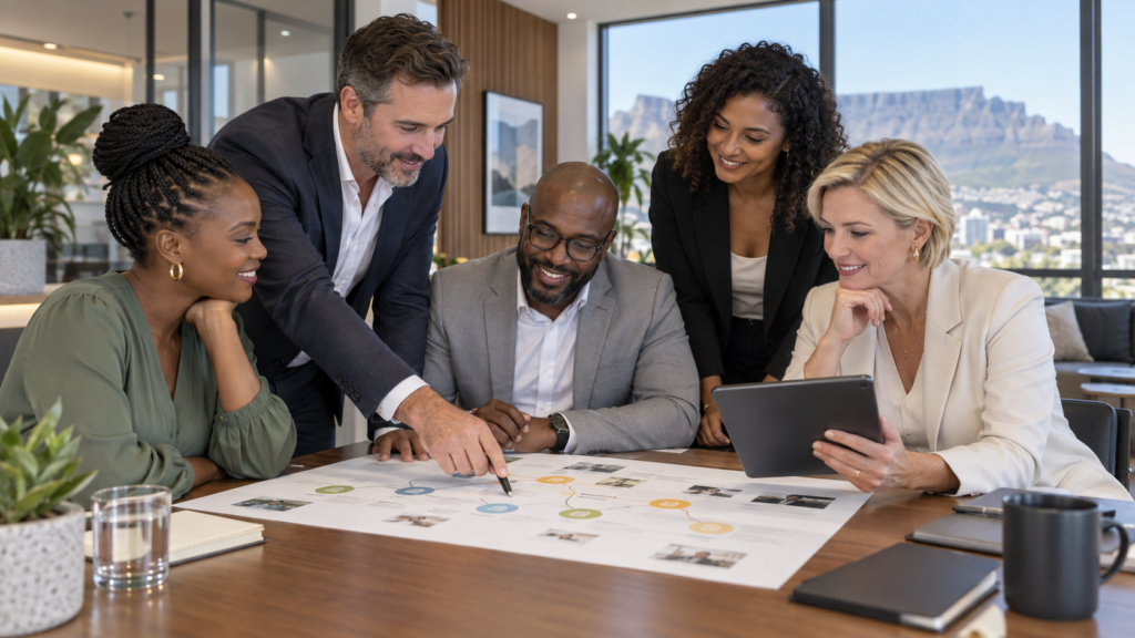 A diverse South African team improving the customer experience together